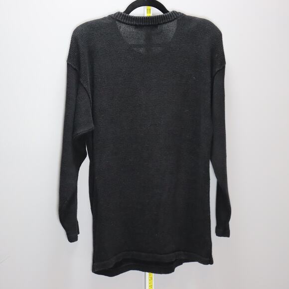 Victoria Harbour Sequin Beaded Black Sweater Tunic Size L - Picture 2 of 4